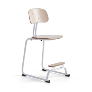 Krzesło szkolne YNGVE, płozy, biały, brzoza, W 610 mm