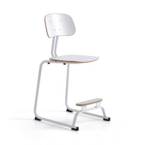 Krzesło szkolne YNGVE, płozy, biały, biały, W 610 mm