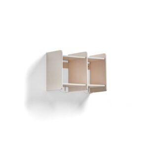 Półka ścienna EBBA, na odzież, 2 sekcje, biały