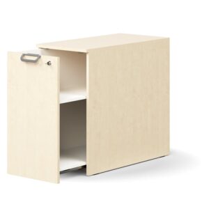 Zamykana szafka boczna QBUS, lewa z uchwytem, 740x400x800 mm, brzoza