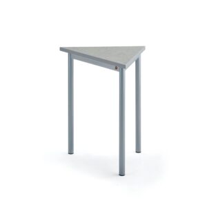 Biurko SONITUS TRIANGEL, 700x600x720 mm, szare linoleum, szary aluminium