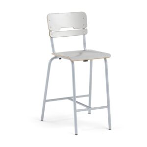 Krzesło szkolne SCIENTIA, szerokie, 650 mm, srebrny/szary