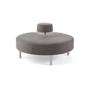 Siedzisko DOT, okrągłe oparcie, Ø 1300 mm, tkanina Medley, jasnoszary