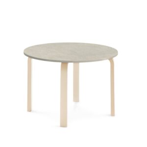 Stół ELTON, Ø 900x590 mm, szare linoleum, brzoza