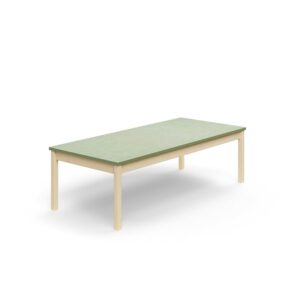 Stół DECIBEL, 1800x800x530 mm, dźwiękochłonne linoleum, brzoza/zielonoszary
