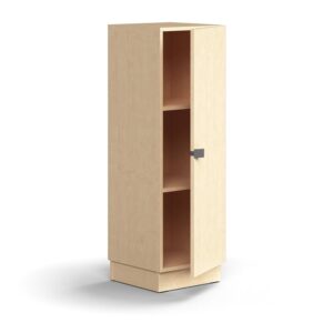 Szafa QBUS, 2 półki, cokół, uchwyt, 1252x400x420 mm, brzoza