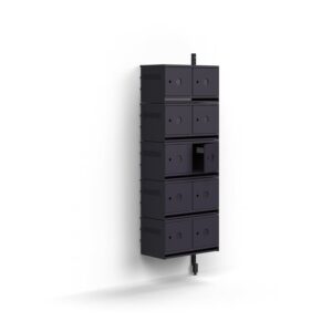 Szafka na buty ENTRY, moduł dodatkowy, naścienna, 10 metalowych drzwi, 1800x600x300 mm, antracyt