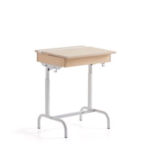 Ławka szkolna 188, linoleum, biały/beżowy