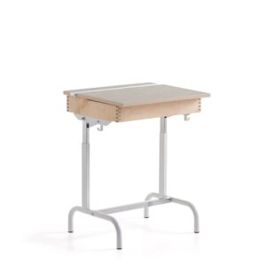 Ławka szkolna 180, linoleum, biały/szary