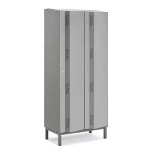 Szafa ubraniowa CREATE ENERGY, na nóżkach, 2 moduły, 1985x800x500 mm, szary