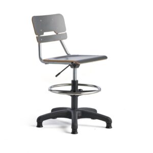 Krzesło LEGERE z regulacją wysokości, mniejsze siedzisko, na ślizgaczach, 400-520 mm, antracyt