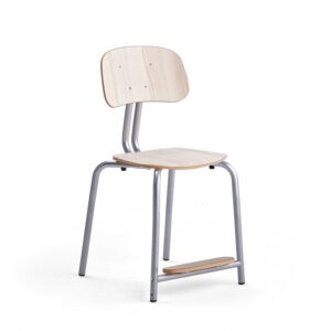 Krzesło szkolne YNGVE, 4 nogi, srebrny, jesion, W 500 mm