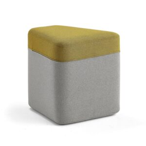 Puf POINT, jasnoszary, żółty