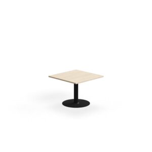 Stolik kawowy ALVA, 700x700x500 mm, montaż do podłogi, laminat wysokociśnieniowy, czarny/brzoza