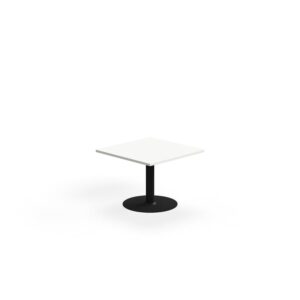 Stolik kawowy ALVA, 700x700x500 mm, montaż do podłogi, laminat wysokociśnieniowy, czarny/biały