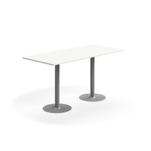 Stół barowy ALVA, 1800x800x900 mm, laminat wysokociśnieniowy, srebrny/biały