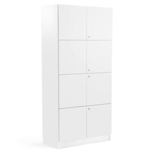 Szafa THEO z 4 podwójnymi drzwiami, 2100x1000x470 mm, biały