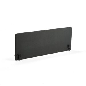 Ścianka biurkowa ZONE, czarne uchwyty, 1800x650x36 mm, tkanina Etna, antracyt