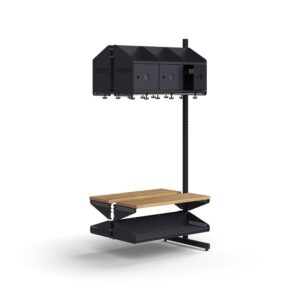 Moduł szatniowy ENTRY, moduł dodatkowy, półki na buty, ławka, 6 metalowych drzwi, gotowy do znakowan