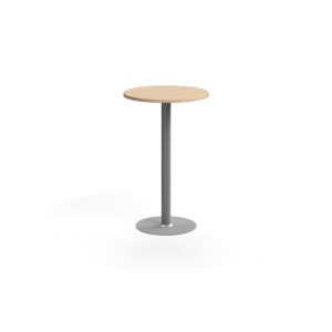 Stół barowy VERTICUS, Ø700x1100 mm, dąb/srebrny