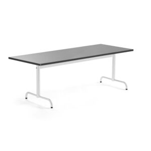 Stół PLURAL, 1800x800x720 mm, linoleum, ciemnoszary, biały