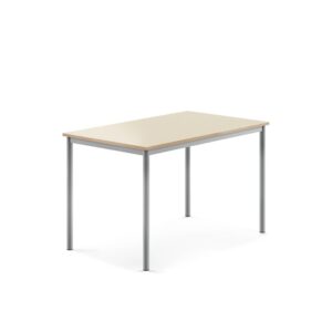 Stół SONITUS, 1200x800x760 mm, laminat HPL brzoza, szary aluminium