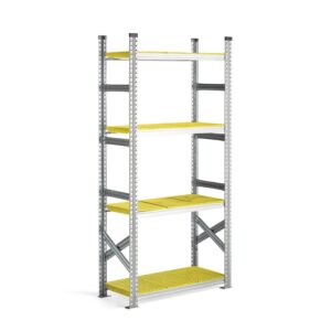 Regał na żywność TRANSFORM, moduł podstawowy, 1972x900x400 mm, półki żółte