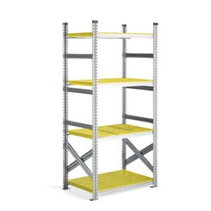 Regał na żywność TRANSFORM, moduł podstawowy, 1972x900x600 mm, półki żółte