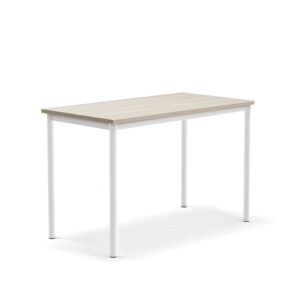 Biurko BORÅS PLUS, 1200x600x760 mm, popielaty laminat, biały