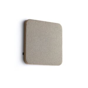 Panel akustyczny POLY, zaokrąglone rogi, 600x600x56 mm, ścienny, beżowy