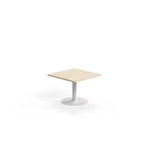 Stolik kawowy ALVA, 700x700x500 mm, montaż do podłogi, laminat wysokociśnieniowy, biały/brzoza