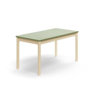 Stół DECIBEL, 1400x700x720 mm, dźwiękochłonne linoleum, brzoza/zielonoszary