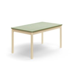 Stół DECIBEL, 1400x800x720 mm, dźwiękochłonne linoleum, brzoza/zielonoszary