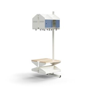 Moduł szatniowy ENTRY, moduł dodatkowy, półka na buty, ławka, 4 metalowe drzwi, 1800x600x600 mm, bia