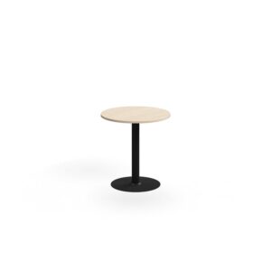 Stół ALVA, Ø700x720 mm. montaż do podłogi, laminat wysokociśnieniowy, czarny/brzoza