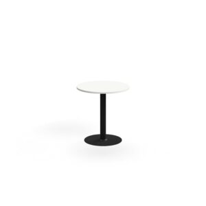 Stół ALVA, Ø700x720 mm, montaż do podłogi, laminat wysokociśnieniowy, czarny/biały