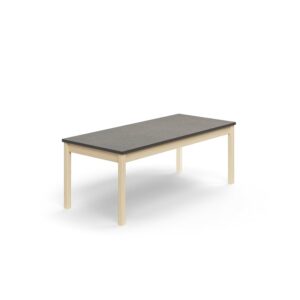 Stół DECIBEL, 1600x700x590 mm, dźwiękochłonne linoleum, brzoza/ciemnoszary