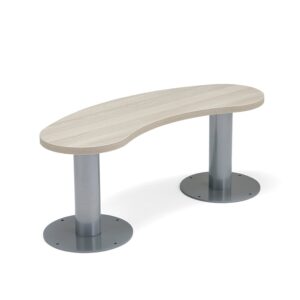 Ławka do stołówki GATHER, 1100x340x440 mm, srebrny, popielaty