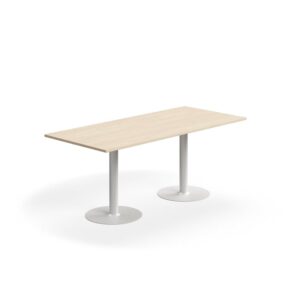 Stół ALVA, 1800x800x720 mm, laminat wysokociśnieniowy, biały/brzoza