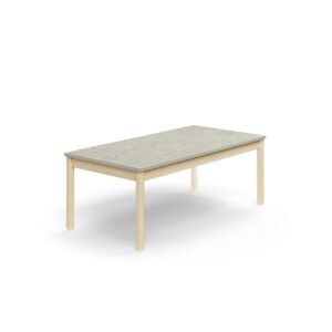 Stół DECIBEL, 1600x800x590 mm, dźwiękochłonne linoleum, brzoza/szary