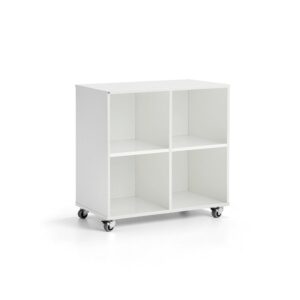 Regał szkolny CASPER, 4 przegrody, biały