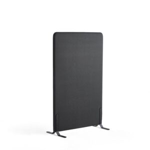 Ścianka podłogowa ZONE, 1360x800x46 mm, tkanina Etna, antracyt, czarne podstawy