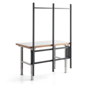 Rama tylna do stołu ROBUST/SOLID, 1500 mm, 3 słupki, ciemnoszary