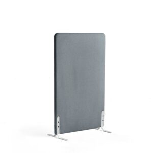 Ścianka podłogowa ZONE, 1360x800x46 mm, tkanina Rivet, białe podstawy, niebieskoszary