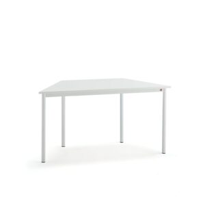 Biurko BORÅS TRAPETS, 1400x700x720 mm, biały laminat, biały