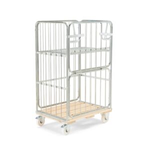 Rollkontener JORDAN, obciążenie 450 kg, z hamulcami, 830x675x1390 mm