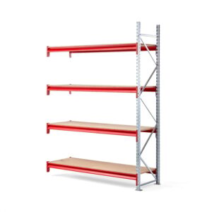 Regał TOUGH, moduł dodatkowy, 2500x1800x600 mm, 4 półki z płyty