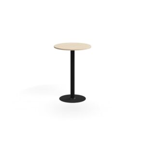 Stół barowy ALVA, Ø700x1000 mm, montaż do podłogi, laminat wysokociśnieniowy, czarny/brzoza