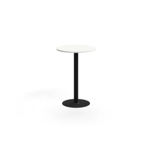 Stół barowy ALVA, Ø700x1000 mm, montaż do podłogi, laminat wysokociśnieniowy, czarny/biały