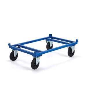 Niski bezpieczny wózek paletowy FRAME, 500 kg, koła gumowe Ø 200 mm, 1200x800x795 mm
